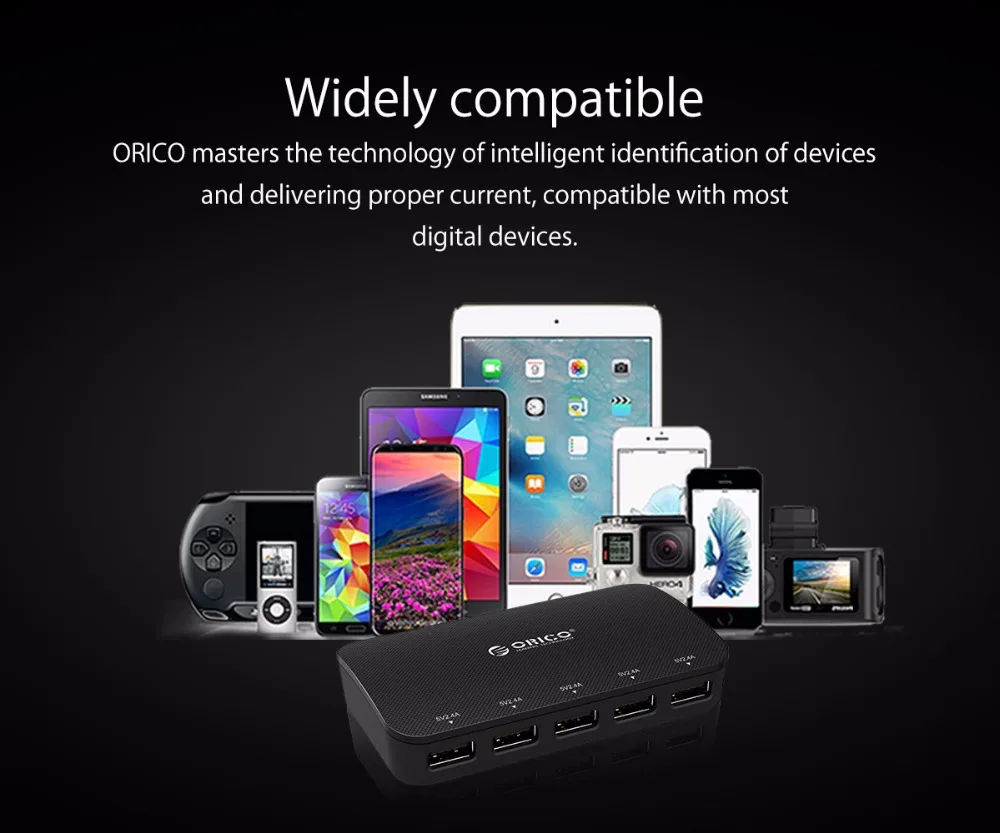 ORICO 5 портов USB Автомобильное зарядное устройство 5V2. 4A телефон зарядное устройство 30 Вт мобильный телефон автомобильное зарядное устройство для iPhone 7 6 6s 5 S 5 samsung Xiaomi htc huawei