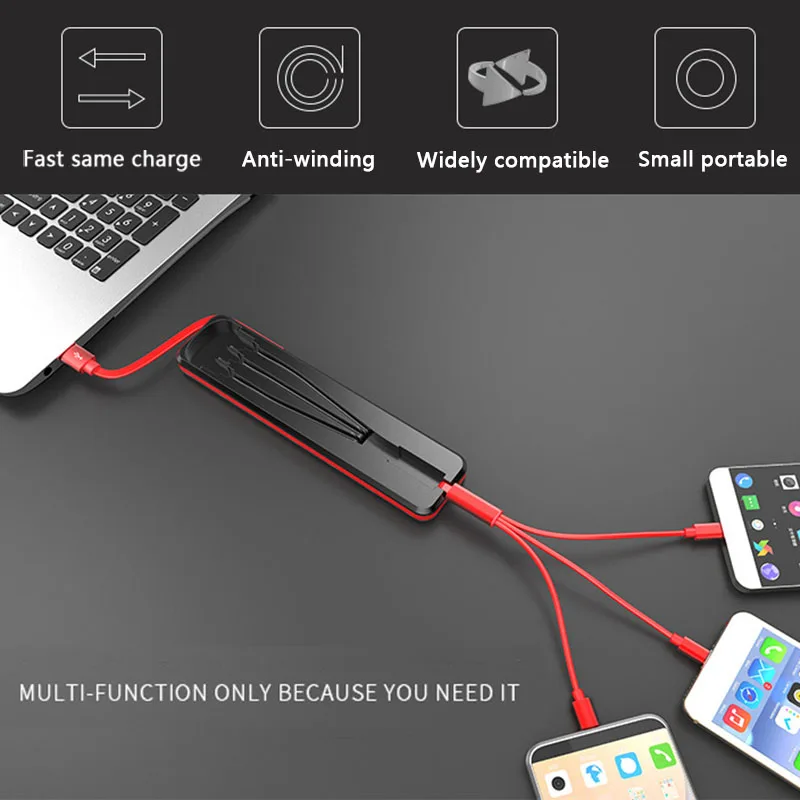 3 в 1 usb зарядное устройство кабель для iphone X 5S 6 7 8 плюс Быстрая зарядка провода Тип c