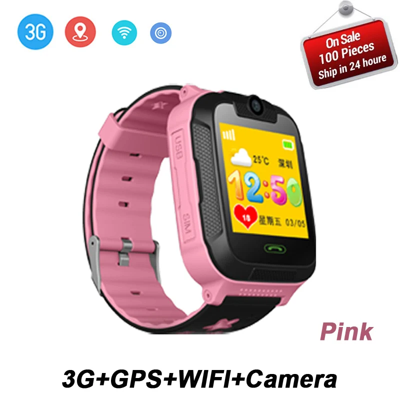 Розовый Q528 Pro 3g умные детские часы gps трекер детские gps WiFi с трекером SOS умные часы для IOS Android умные часы для детей - Цвет: Розовый