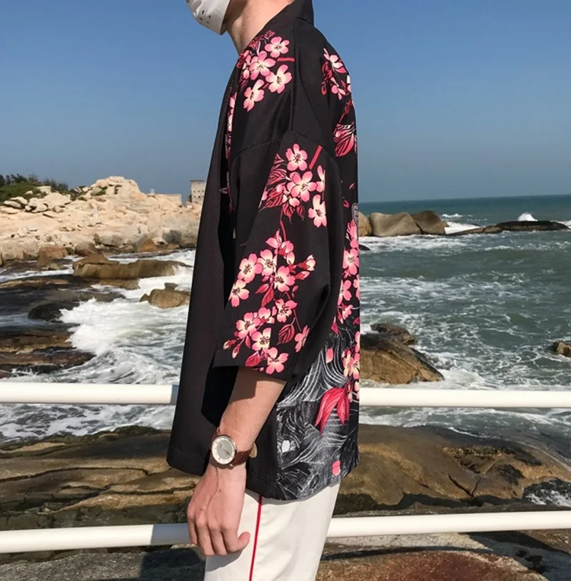 Japanese kimono cardigan men haori yukata male samurai costume clothing kimono jacket mens kimono shirt yukata haori ZZ0004