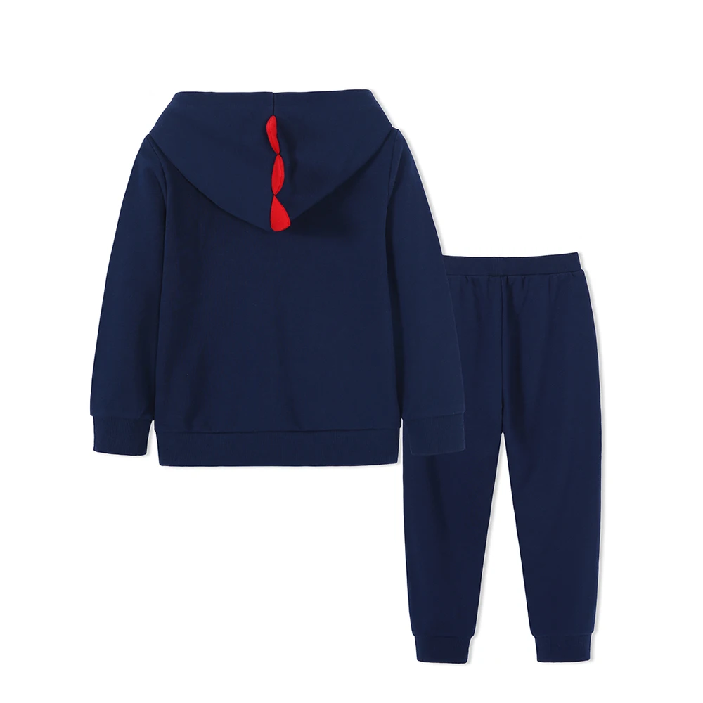Balabala Toddler Boys 2-Piece 3D Dinosaur Sweatshirt Clothes Set Children Kids Hooded + Sweatpants in Sof |