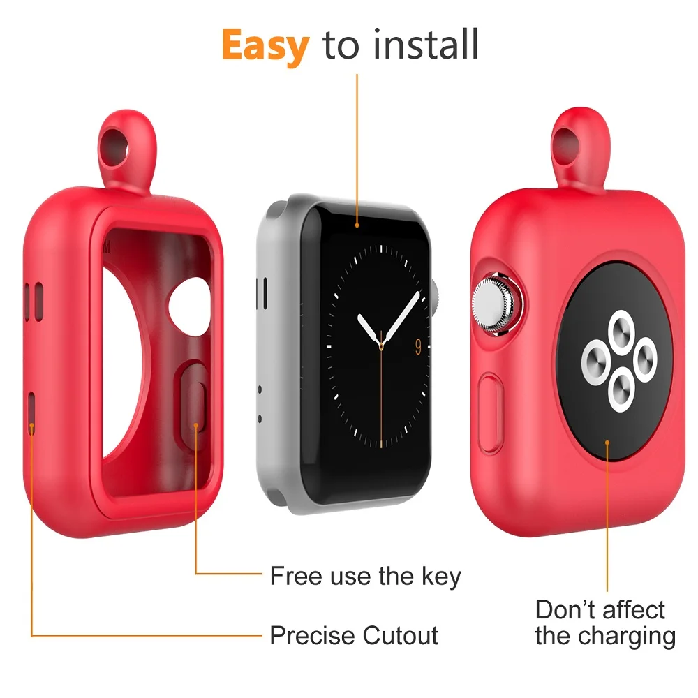 Силиконовый чехол для Apple Watch, 38 мм, 42 мм, 40 мм, 44 мм, держатель, аксессуары, застежка, ремешок, ожерелье для Iwatch серии 1/2/3/4