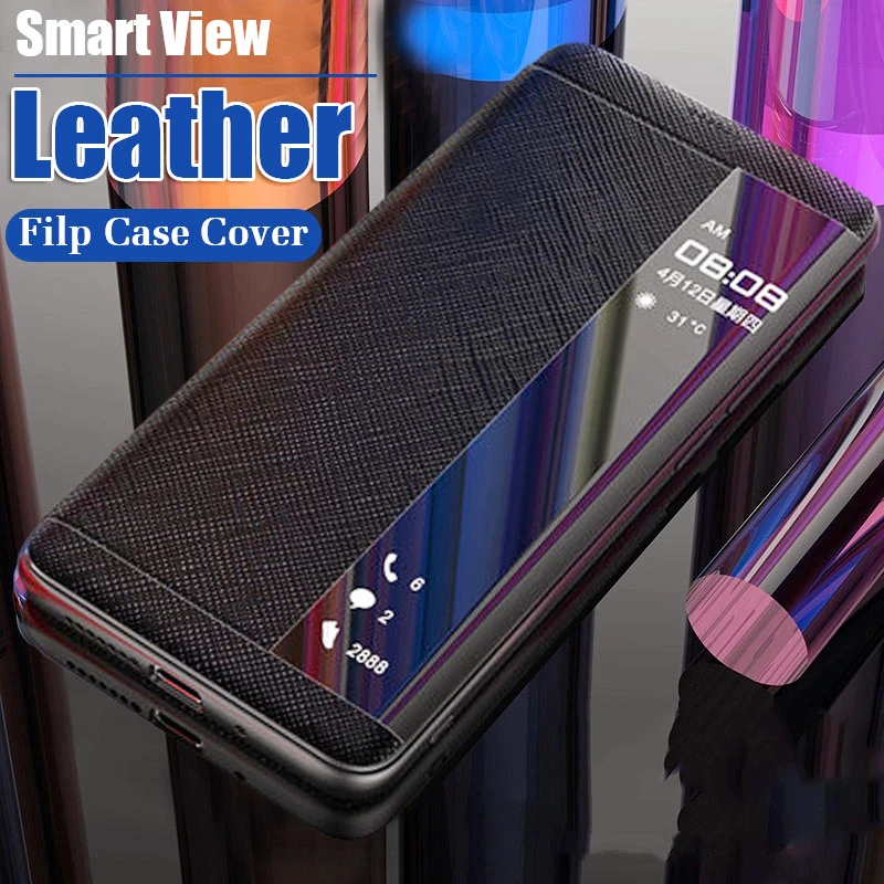 Роскошный кожаный флип-чехол для huawei P30 P20 Lite Honor 8x противоударный чехол Pro Smart View Case