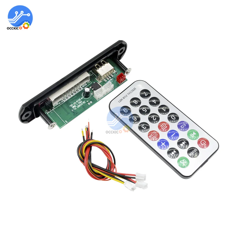 Автомобильный аудио USB TF FM Радио MP3 модуль беспроводной Bluetooth DC 5 в 12 В MP3 WMA FM декодер плата с пультом дистанционного управления MP3 динамик
