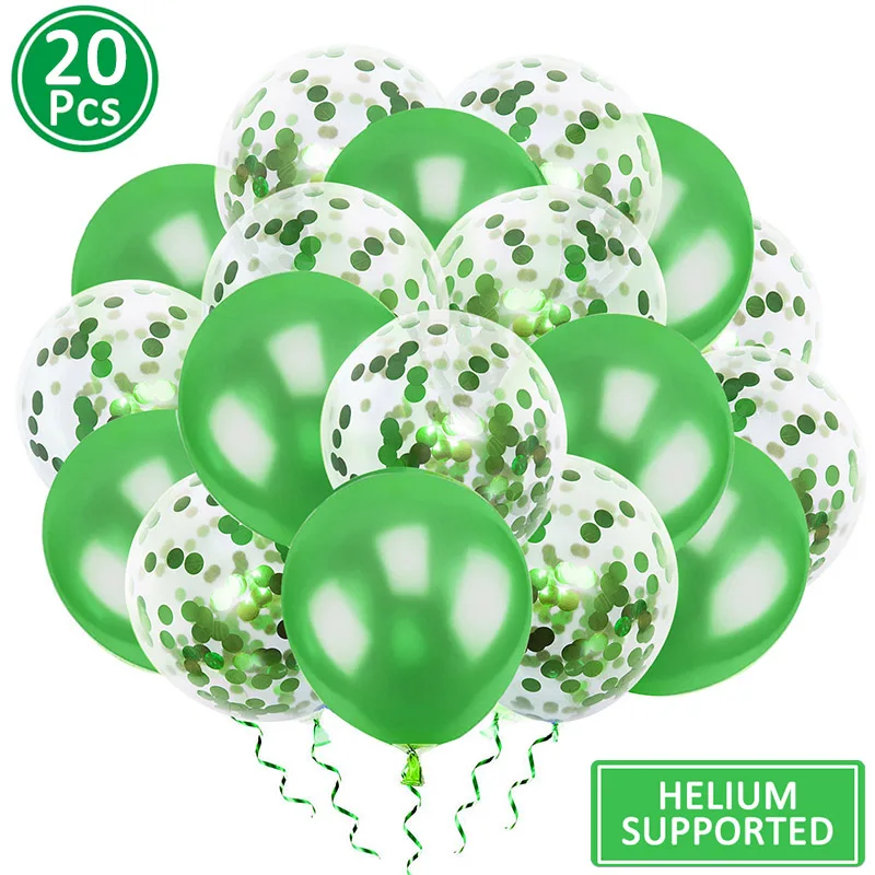 green 20 шт 12 дюймов латексные конфетти Воздушные шары Декорации с днем рождения Дети Взрослые его мальчик девочка Свадьба партии поставки Babyshower - Цвет: green