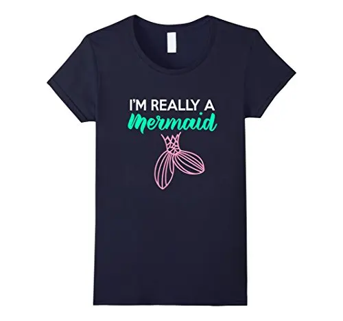 I'm Really A Mermaid T-Shirts Fashion Harajuku Female Tee Shirts Kawaii Punk Tops Tees Hot Elling T Shirt for Woman | Женская одежда
