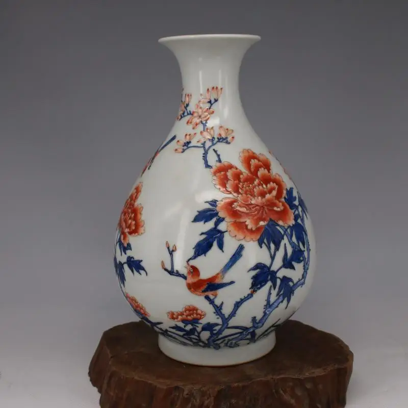 

#7 Antique QingDynasty porcelain vase,Pastel Peony and bird bottle,painted crafts,Decorations,collection&Adornment,Free shipping