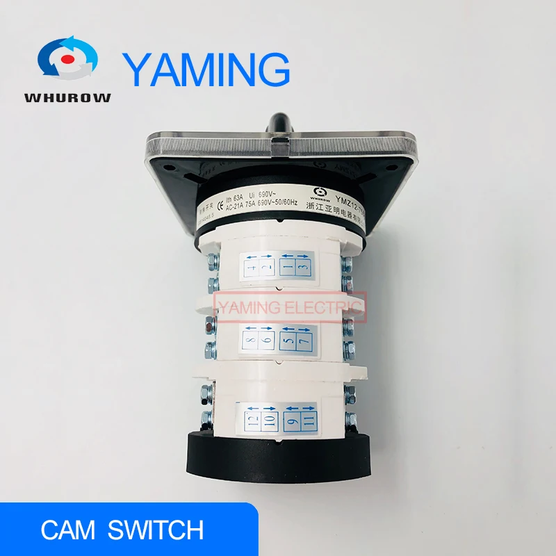 Высокотоковый 75A Cam Переключатель серебряные контакты 0 3 Положение полюса