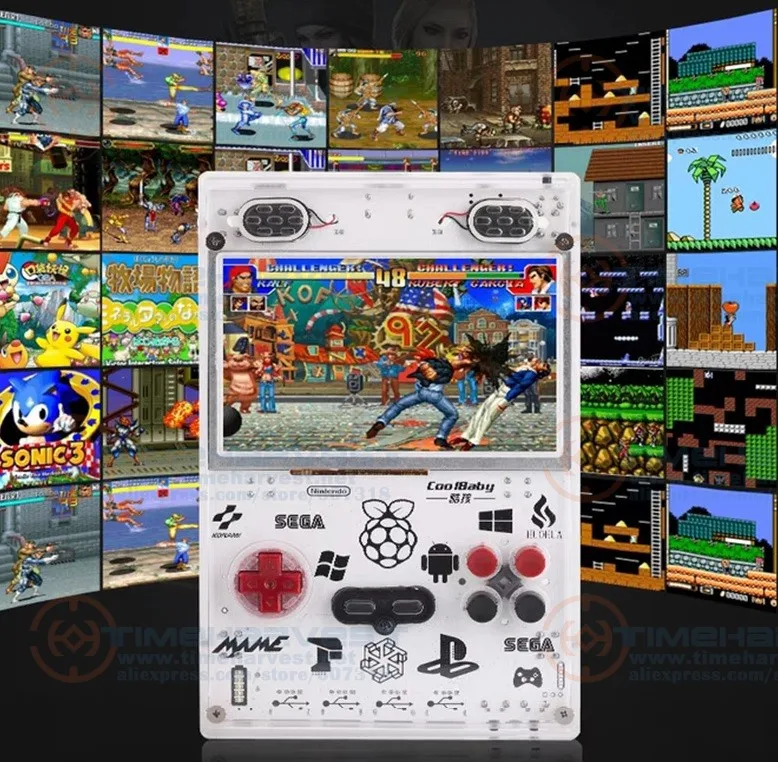 Новое поколение 5 &quotLCD Raspberry Pi Pocket gameboy с 64 Гб DIY классические игры Gamebox портативная