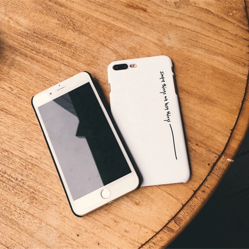 Черный белый пары Жесткий Чехол для ПК Чехлы iphone 6 6S 7 8 Plus X XS письмо простые вещи