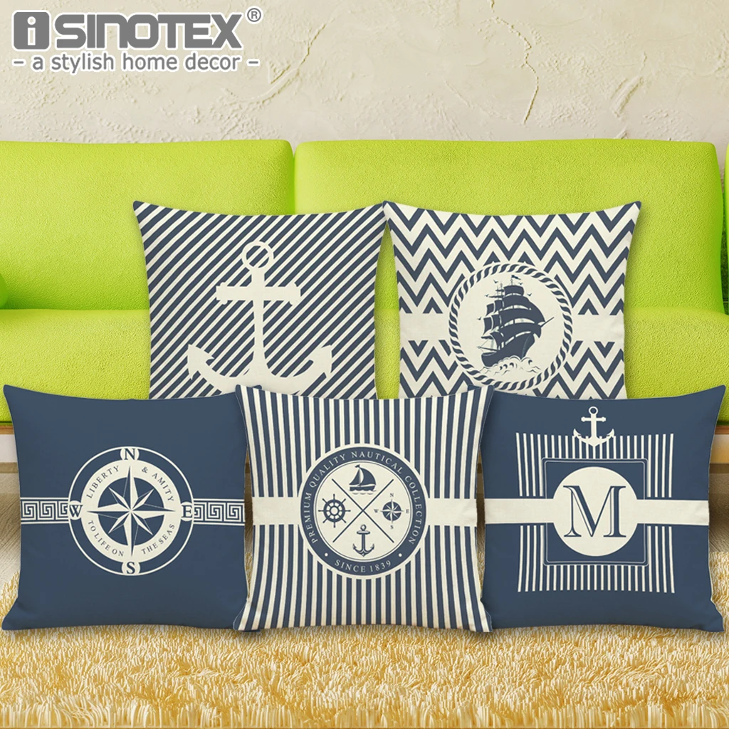 Анкерная подушка чехол для морской культуры наволочка Матросская льняная дивана