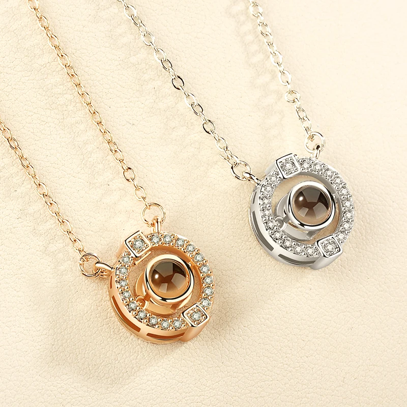Projection 100 Languages I Love You Pendant Necklace For Women Memory Wedding Valentine's Day Gifts | Украшения и аксессуары