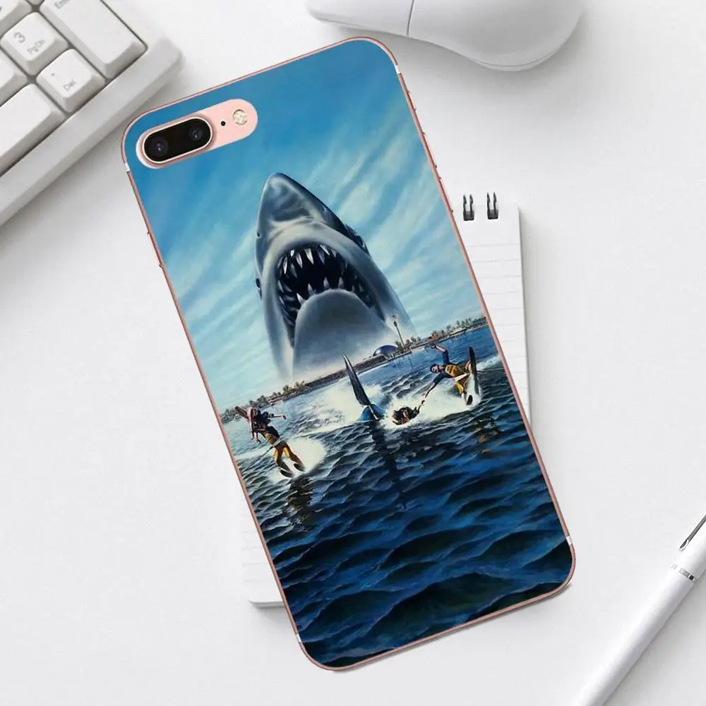 Постер с фильмом Qdowpz Jaws для iPhone 4 4S 5 5C SE 6 6S 7 8 Plus X XS Max XR Galaxy A3 A5 J1 J3 J5 J7 2017 сотовый