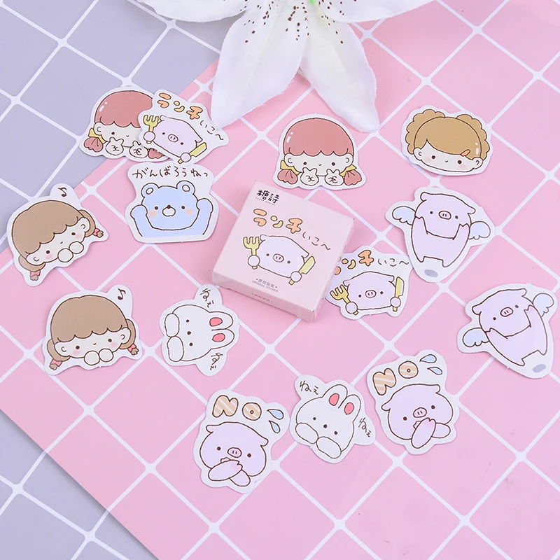45 шт./кор. DIY записная книжка наклейки в альбом Канцтовары Kawaii для девочек мини