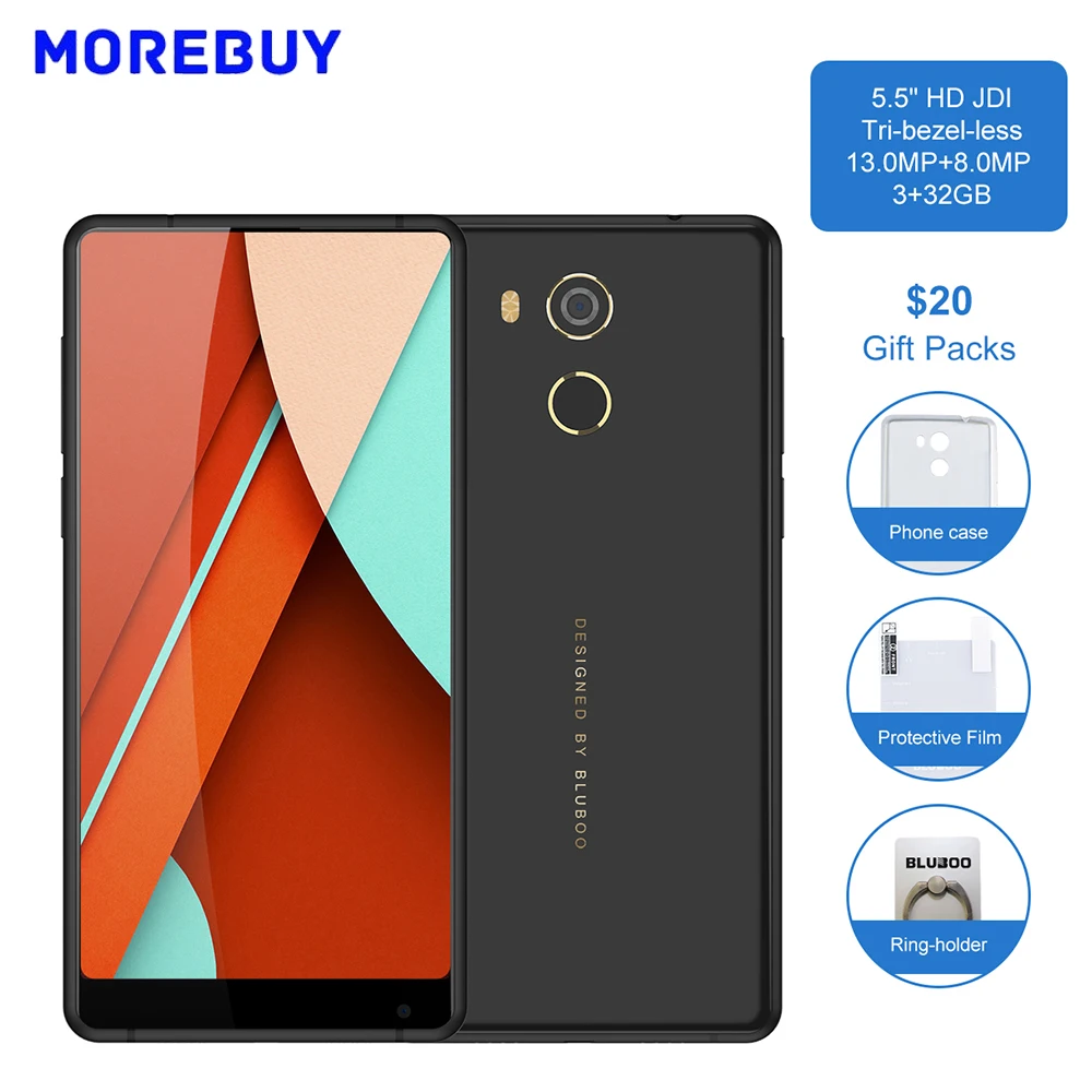 Bluboo D5 Pro смартфон 18:9 5.5 дюймовый Android 7.0 3 ГБ Оперативная память 32 Встроенная MTK6737 13MP