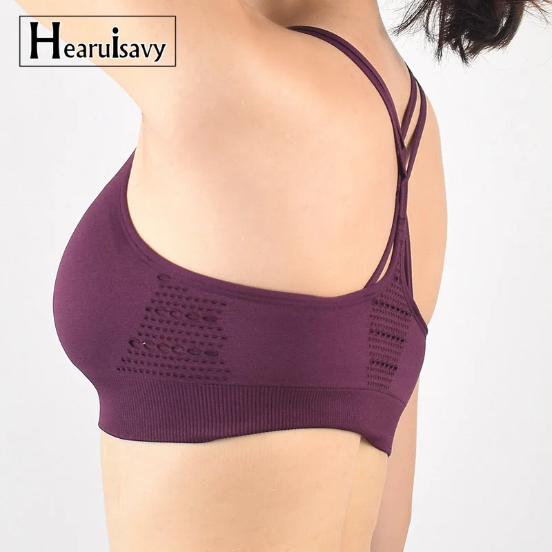 Бесшовный спортивный бюстгальтер для бега с перекрестными лямками йоги со