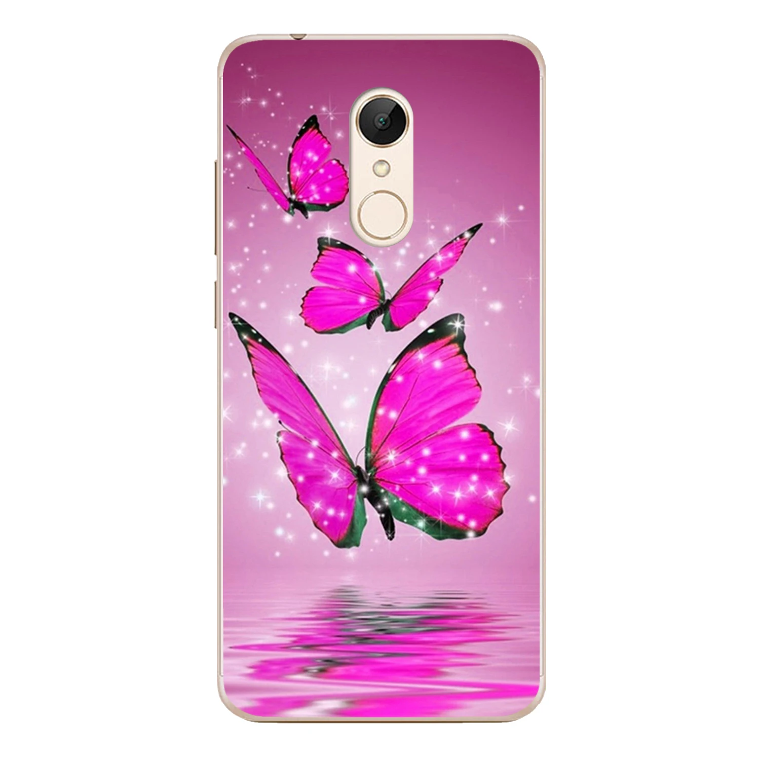For Xiaomi Redmi 5 Case Cover 5.7&quot Soft TPU Silicone Popular Cute Color Shiny Dreamy Butterfly Flower Painted Protect Phone |