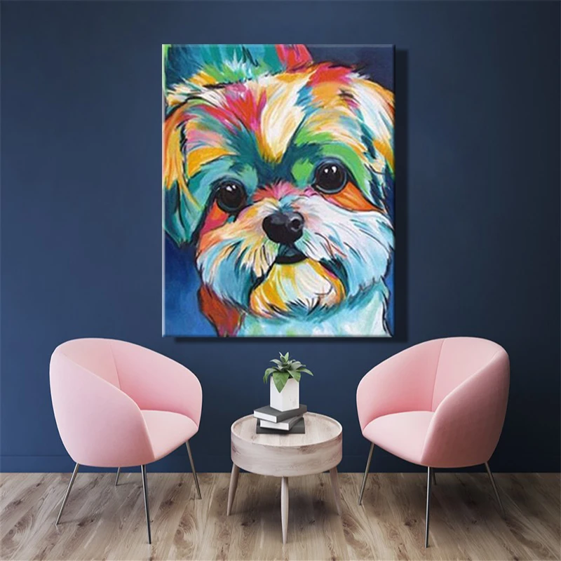 Рисуй по номеру Wall art живописи номерам собака будет учинением массовых