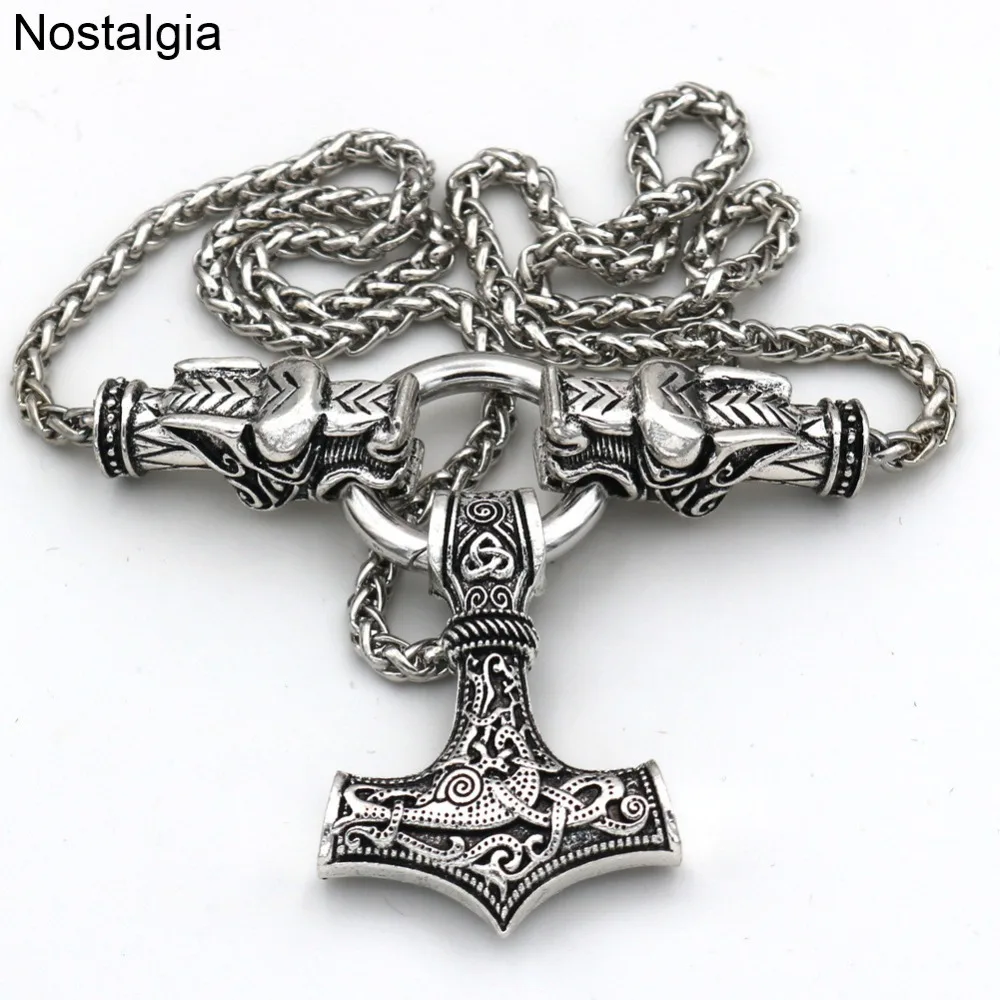 Thor Hammer Odin Ворон славянский Коловрат топор символ волчьи головы цепь дерев жизни