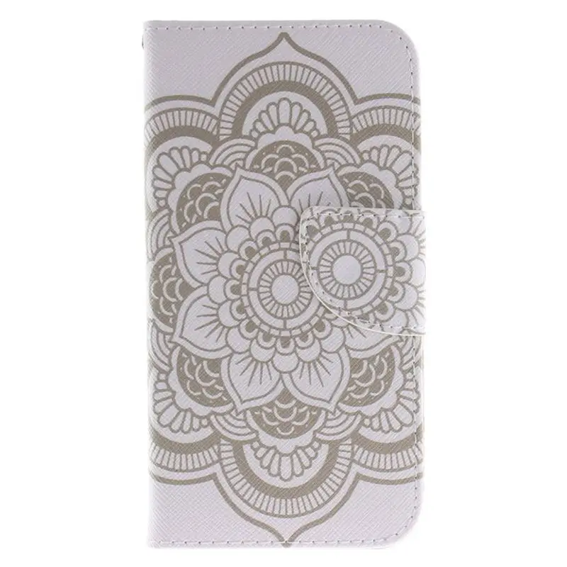 On White Flowers Волк орхидеи с выгравированным тотемным цветком чехол для Samsung Galaxy J3, J5, J7 года S9 S8 A6 плюс S7 S6 край S5 мини Чехол-книжка с бумажником в DP26F - Цвет: On White Flowers
