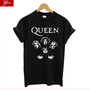 Женская футболка с блестками Rock Band Queen, винтажная уличная футболка из 100% хлопка, для лета, размера плюс