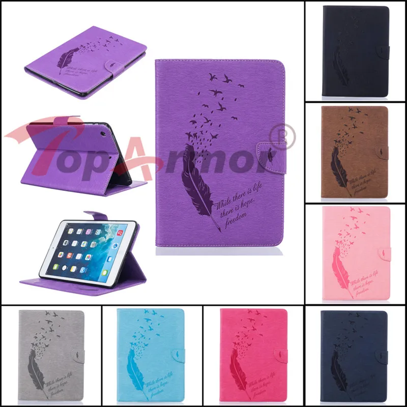 TopArmor 8 видов цветов Чехол из искусственной кожи с тиснением птицы для Apple Ipad Mini 1 2 3