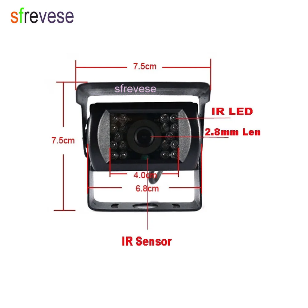 4Pin CCD Bus Trailer 18 LED IR Night Vision Car Rear View Reverse Parking Camera for Truck Waterproof 12V-24V |