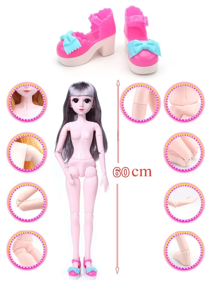 Новинка 60 см BJD куклы с одеждой 20 подвижные шарнирные обнаженные тела модная одежда аксессуары для кукол игрушки для девочек подарок
