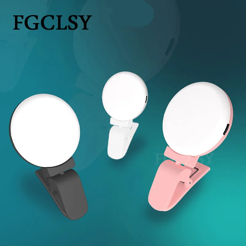FGCLSY 3 уровня Mini Selfie Ring светильник Портативный Flash СВЕТОДИОДНЫЙ Камера для мобильной фотосъемки повышения для iPhone samsung подсветка для селфи