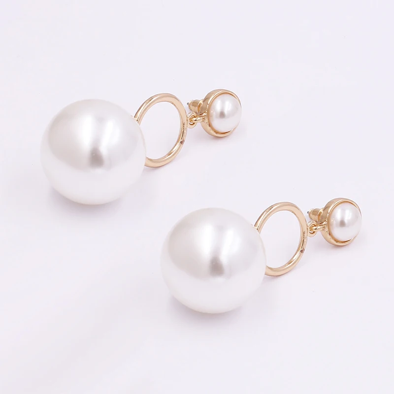 MOON OVER Fashion Simple Big Pearl Earrings Imitation Pearls Vintage Earings For Women Gold Temperament Earring Jewelry | Украшения и