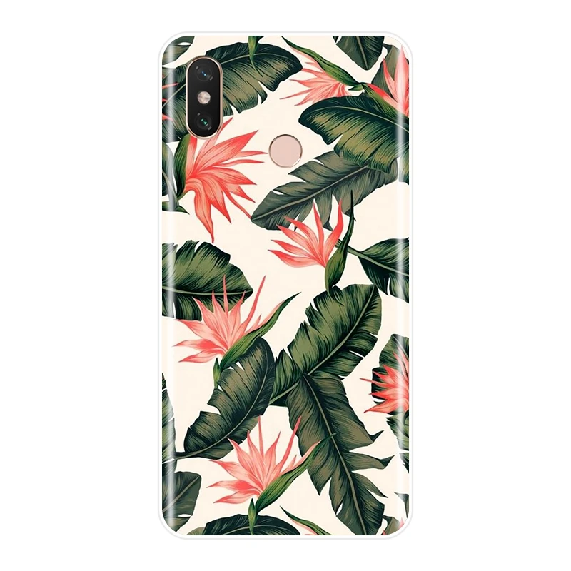 Задняя крышка с листьями и цветами для Xiaomi Mi Note 1 2 3 мягкий силиконовый чехол Max Mix 2S