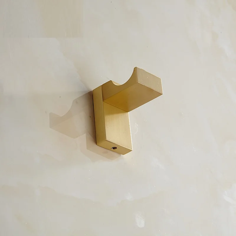 MTTUZK Solid brass Brushed Gold Hanger &amp Towel Coat Robe Hook Bathroom Hooks Wall Mount door rear hook for cap coat Clothes |