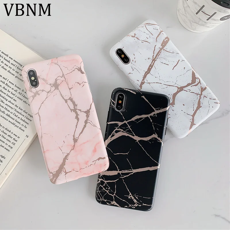 Чехол для телефона с золотыми полосками и мраморным принтом iPhone 6 6s 7 8 Plus X XR XS Max