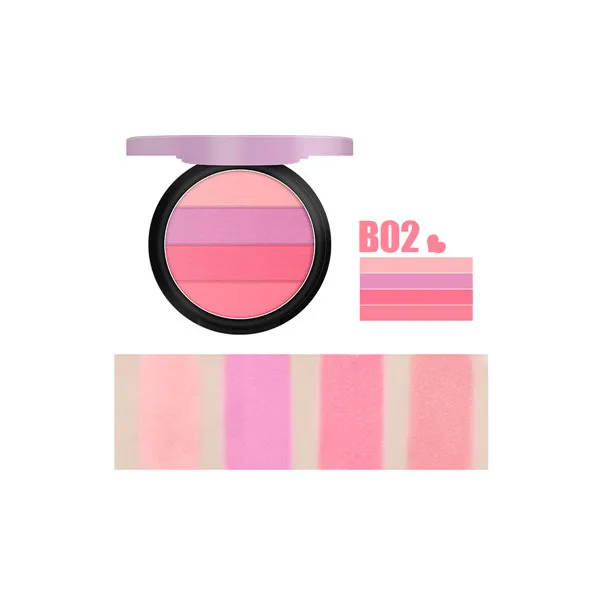 B02 Бренд make up косметические Румяна для лица легко носить длительный цвет щеки минеральный румянец 4 цвета s румяна - Цвет: B02