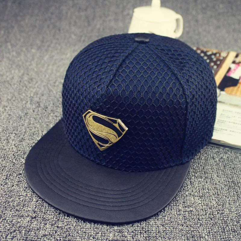 navy blue Doitbest, новинка, модная летняя брендовая бейсболка Супермена, Кепка для мужчин, Wo для мужчин, для подростков, повседневная Кепка в стиле хип-хоп, Snapback, s, солнцезащитные шапки - Цвет: navy blue