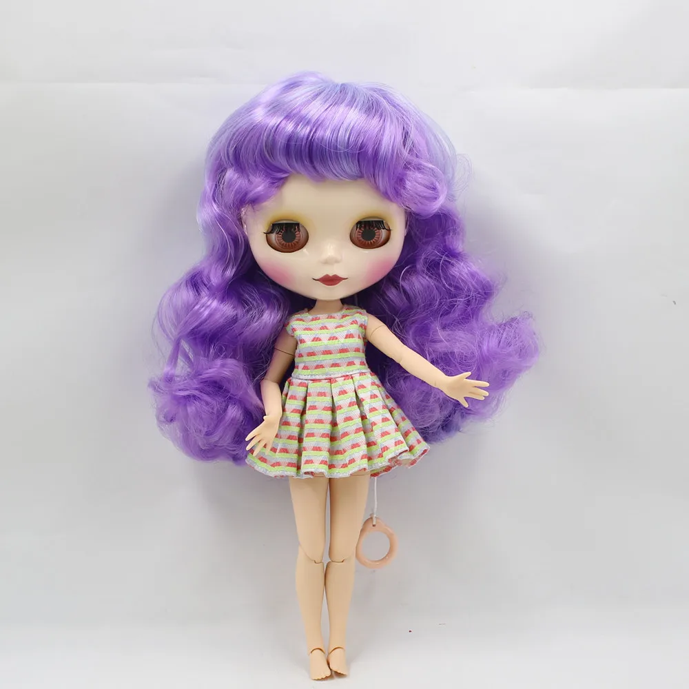 Кукла ICY DBS Blyth телесная кукла 230BL6005/7216 фиолетовые микс синие волосы белая кожа