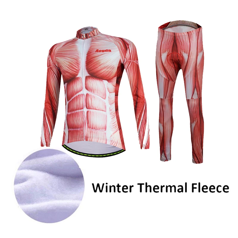 Aogda Winter Cycling Clothing Men Thermal Fleece Bicycle Clothes Set Long Sleeve Bike Wear Outdoor Uniforme Ciclismo | Спорт и