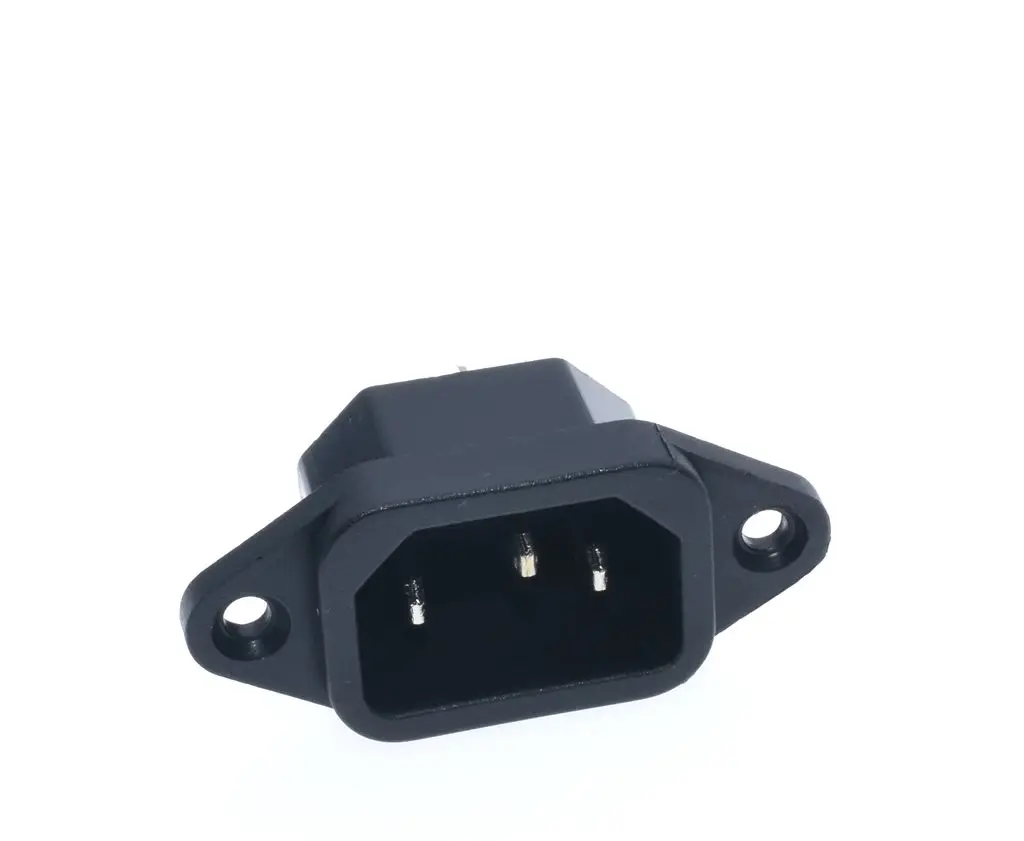 10 шт. IEC320 C14 Штекерный 3 контактный шасси с панельным креплением электрическая