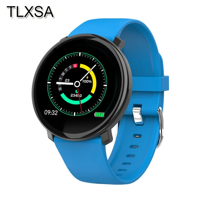blue-silicone M31 умные Мужские часы с монитором сердечного ритма, спортивные фитнес-часы, браслет с полным экраном, сенсорные многоязычные Смарт-часы для Android IOS - Цвет: blue-silicone
