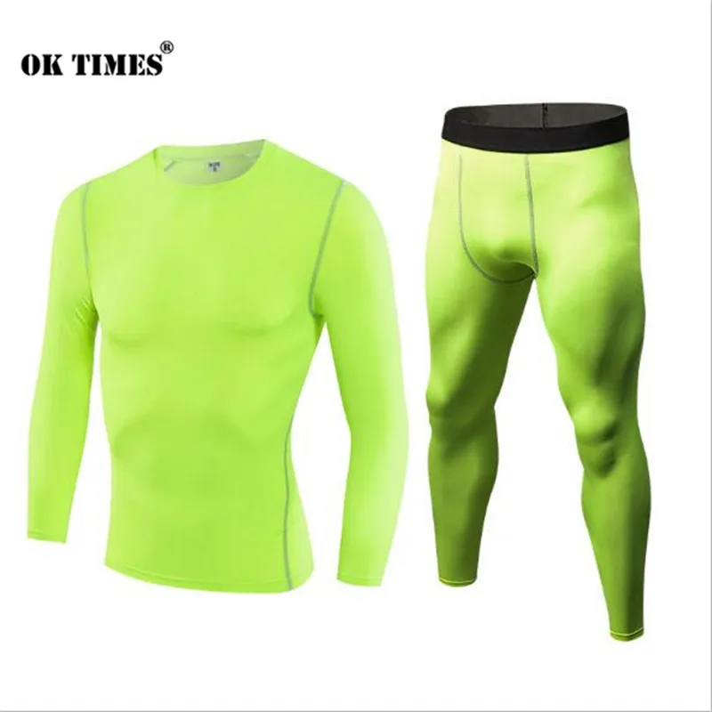 

#1920 Men Boys Sports Running Compression Gym Fitness Base Layers Under Shirts Thermal Tops Skins Shirt Trainning Sets S-3XL