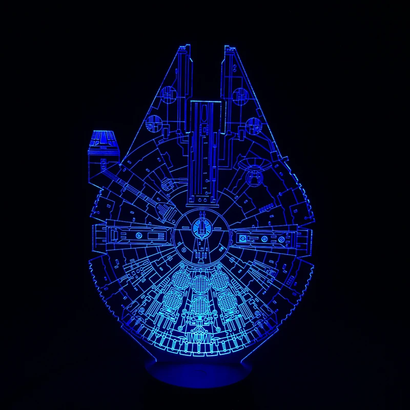 Звездные войны 3D иллюзия светодиодный ночник BB8 Walker Дарт Вейдер R2D2 Сокол