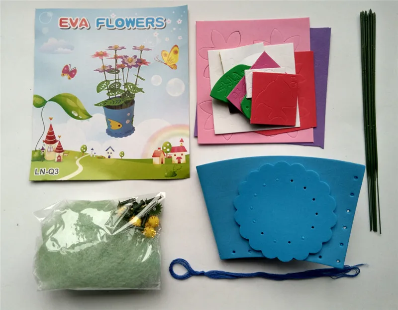 Happyxuan ручной EVA цветочный горшок Игрушка Дети DIY Craft Наборы Творческий детский сад