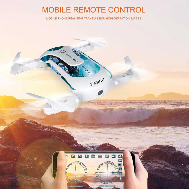 Мини Дрон с камерой HD Wi Fi FPV голосовым управлением Безголовый режим 6 осевой