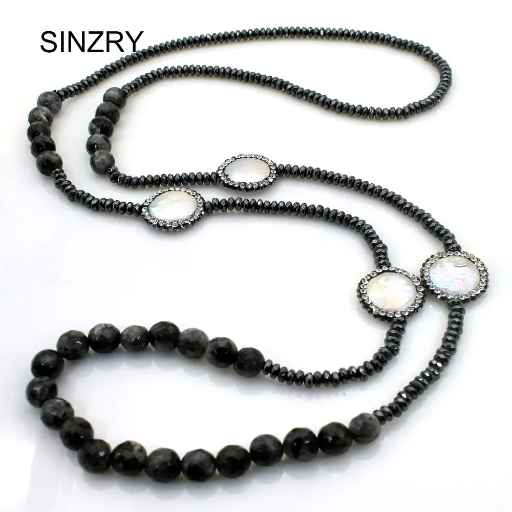 SINZRY 2018 Новые популярные элегантные длинные ожерелья из натуральной ракушки