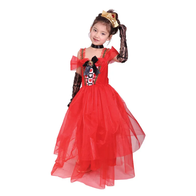 Костюм принцессы с сердцем красное трикотажное платье детское карнавальное