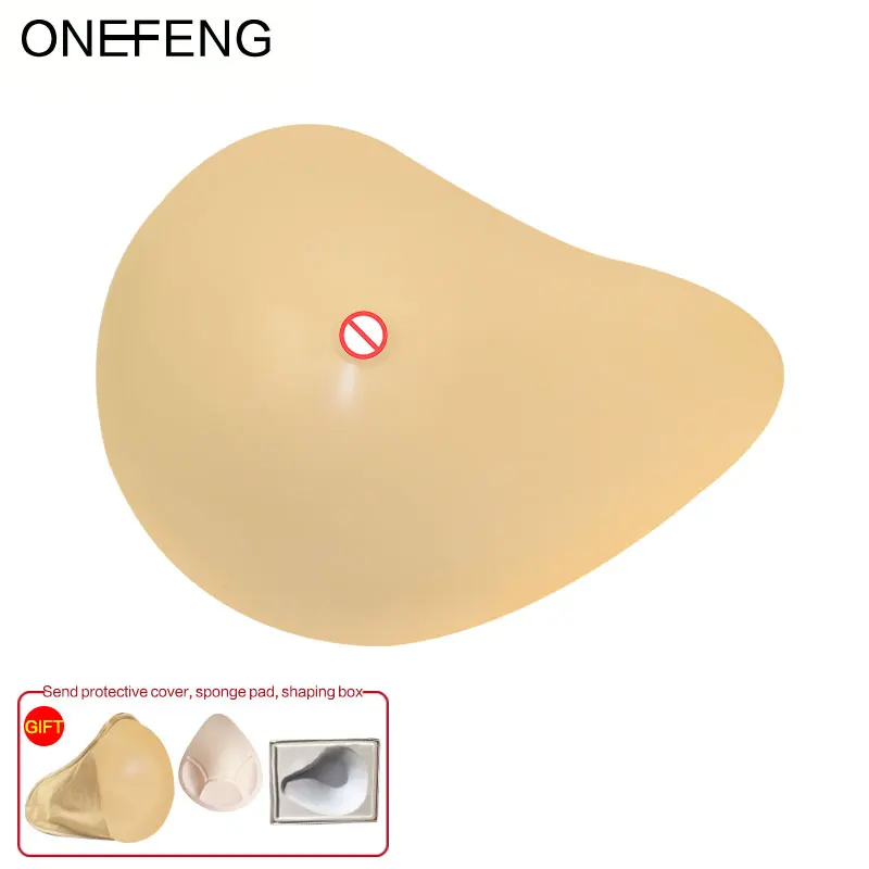 

ONEFENG QAS Light Weight Mastectomy Breast Form Spiral Shape Silicone Boob for Breast Cancer Women 120-300g/pc