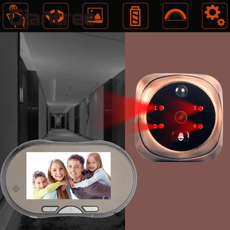 Giantree 160 градусов HD 4 3 дюймов LCD цифровой сенсорный экран дверной звонок зритель