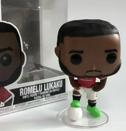 Футбол Romelu Lukaku& ZLATA Ibrahimovic& Paul Pogba robero Firmino& Mohamed Salah& Sadio Mane Виниловая фигурка кукол игрушки - Цвет: Romelu with box