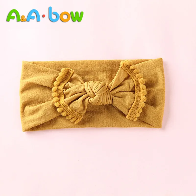 Diademas anchas de nailon para ni&ntilde;a, cintas para la cabeza con lazo de nailon, turbante con nudo, accesorios para el cabello, 1 unids/lote-3