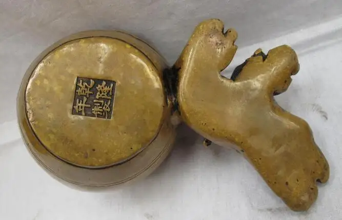 Китайский Классический Чистый Бронза Медь Резные Поэт Ли Бай пьян вино Статуя |